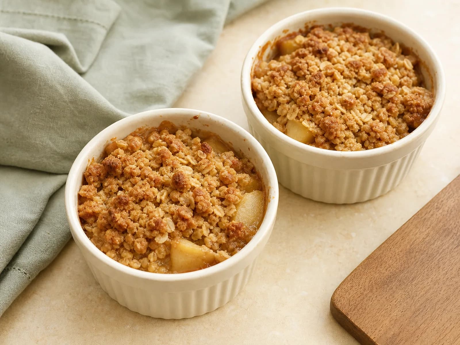 Air-fryer apple crumble for two