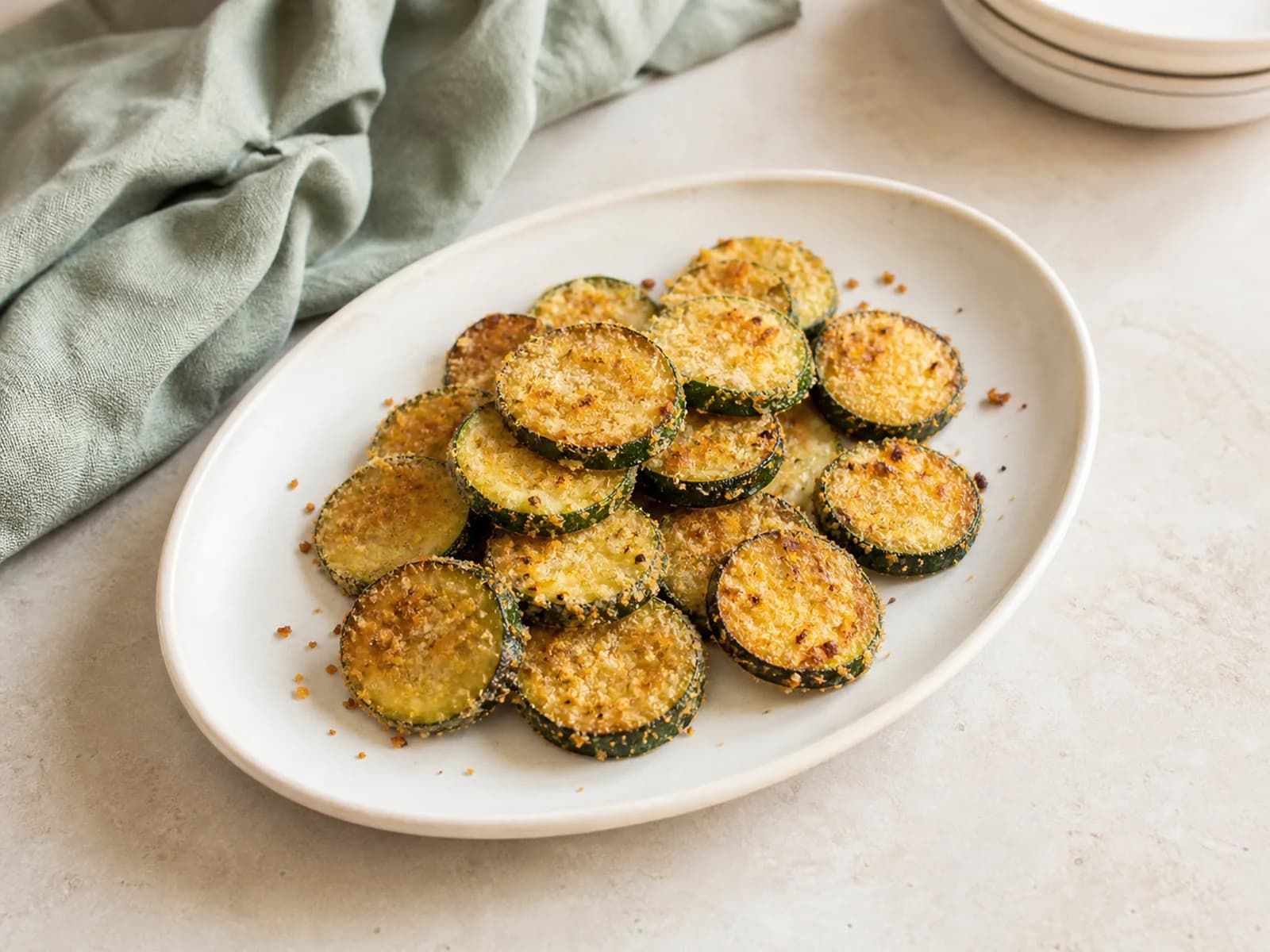 Air-fryer Parmesan courgette