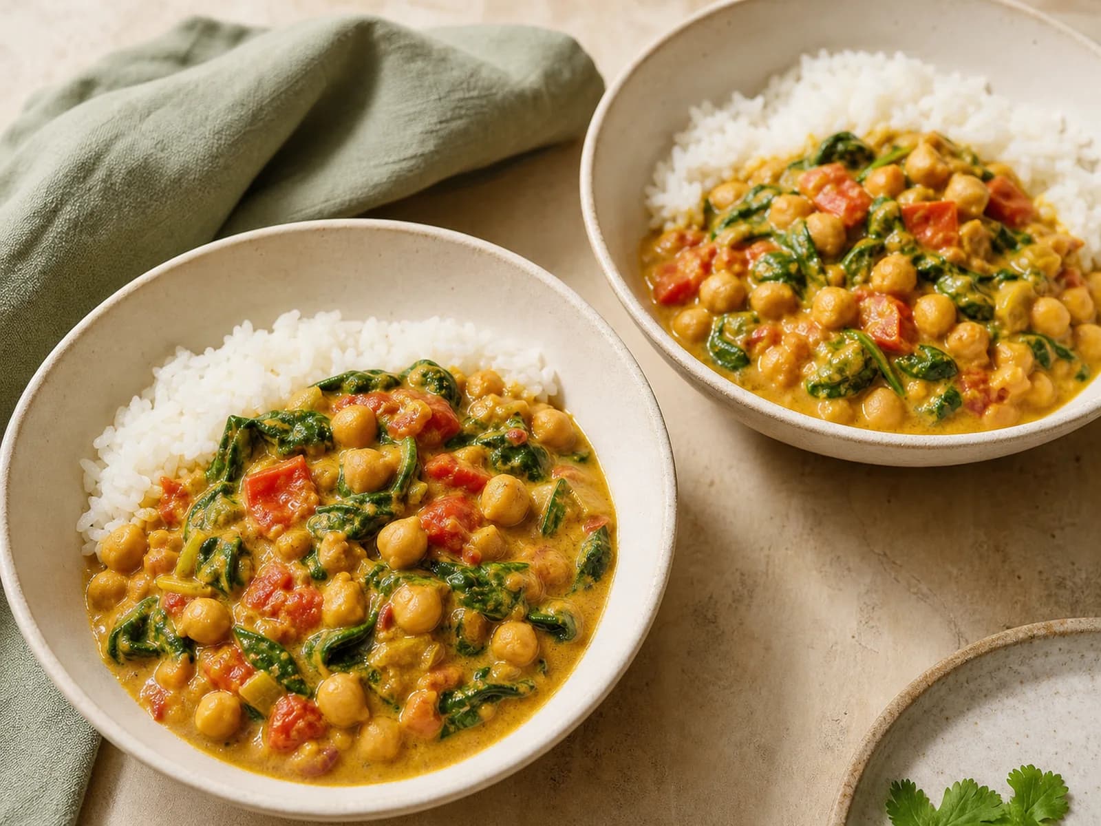 Quick coconut chickpea curry