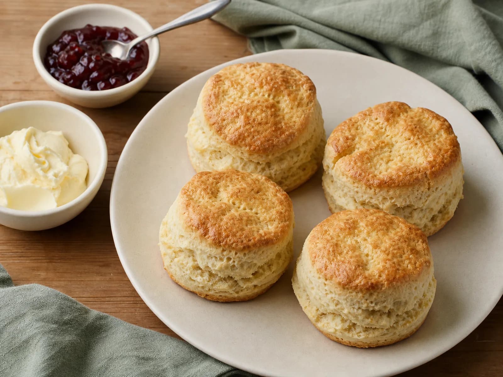 Four homemade scones
