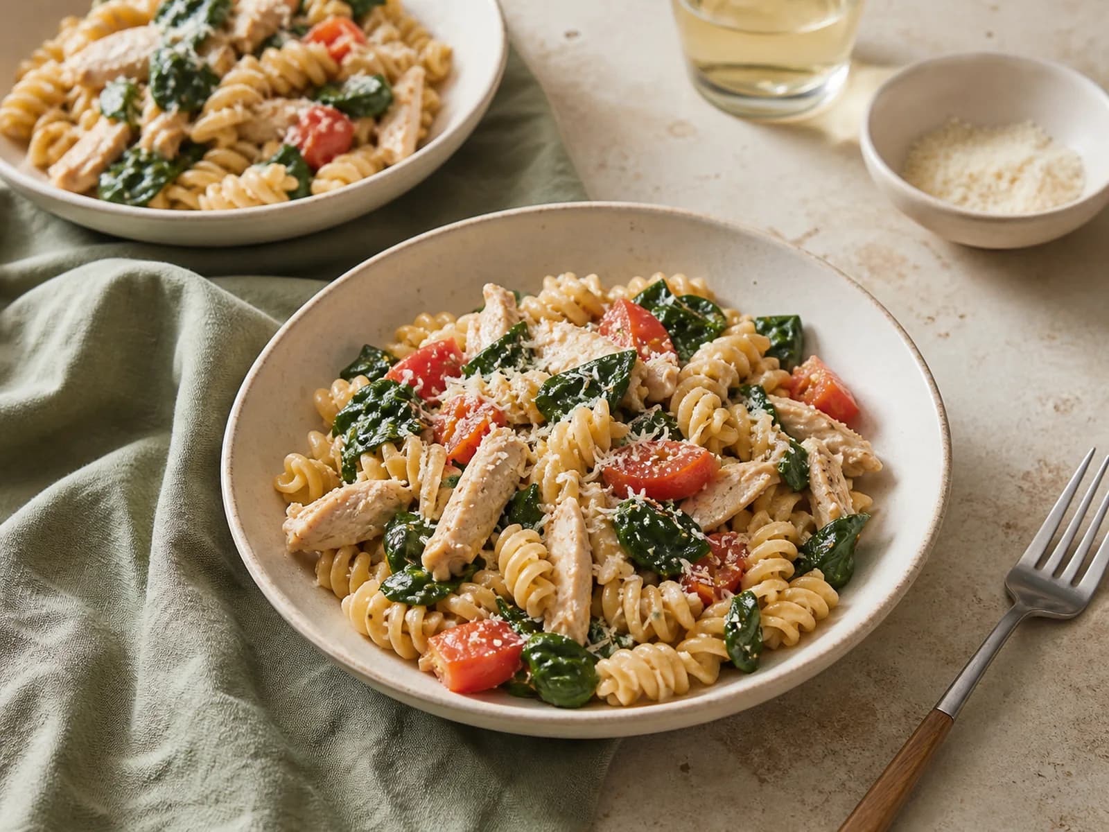 Leftover roast chicken pasta
