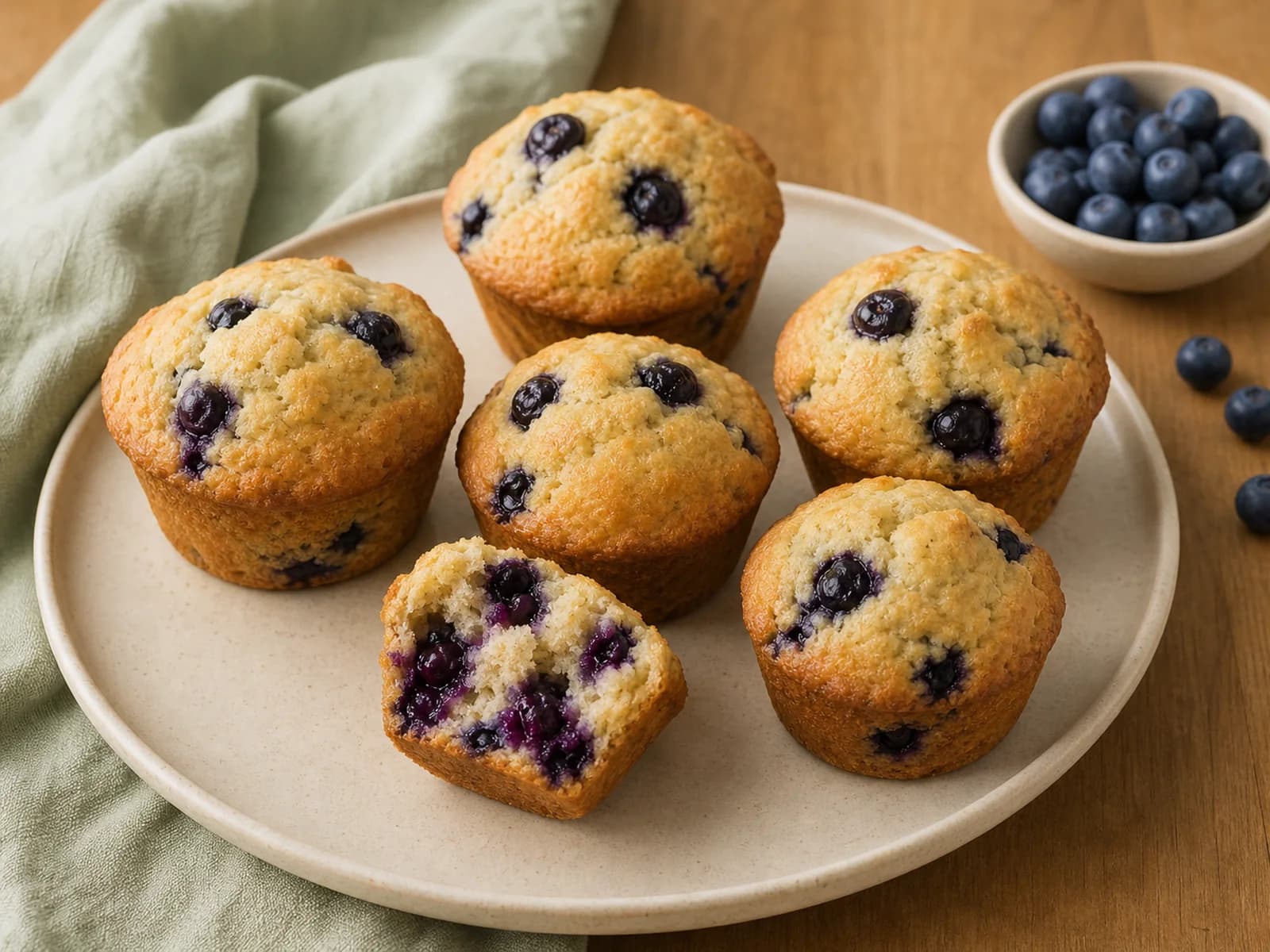 Small-batch blueberry muffins