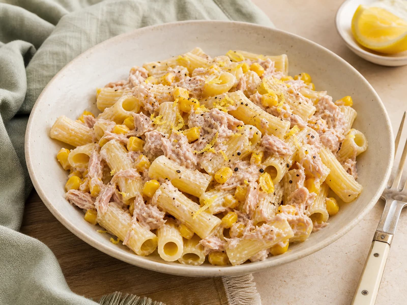 Tuna and sweetcorn pasta for two